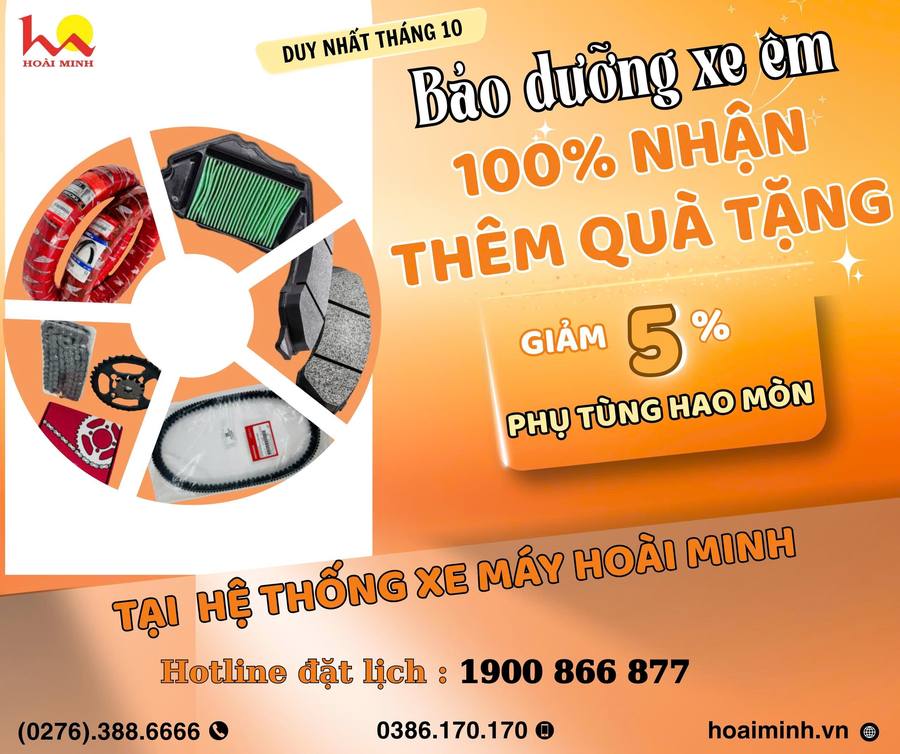 XE BẢO DƯỠNG TẠI HOÀI MINH - 100% NHẬN THÊM QUÀ TẶNG 🎁