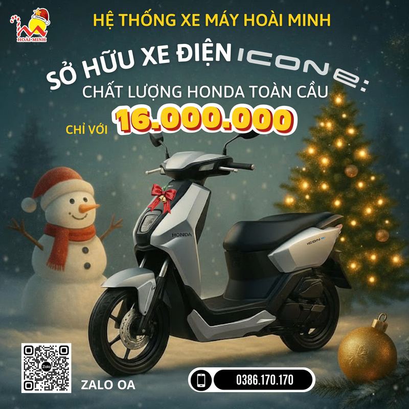 💥 CHỈ VỚI 16 TRIỆU ĐỒNG: SỞ HỮU NGAY XE ĐIỆN ICON-E CHẤT LƯỢNG HONDA TOÀN CẦU - TẠI HỆ THỐNG XE MÁY HOÀI MINH.
