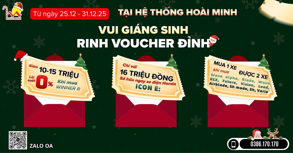 Tại Hệ thống xe máy HOÀI MINH: VUI GIÁNG SINH - RINH VOUCHER ĐỈNH (P2)