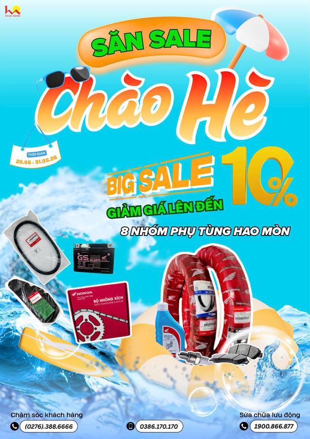 ☀️ SĂN SALE CHÀO HÈ – CHĂM XE CỰC MÊ CÙNG HỆ THỐNG HOÀI MINH