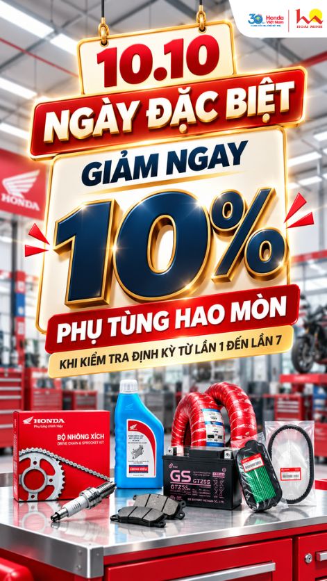 🔧 10.10 – NGÀY ƯU ĐÃI TẠI HỆ THỐNG XE MÁY HOÀI MINH!