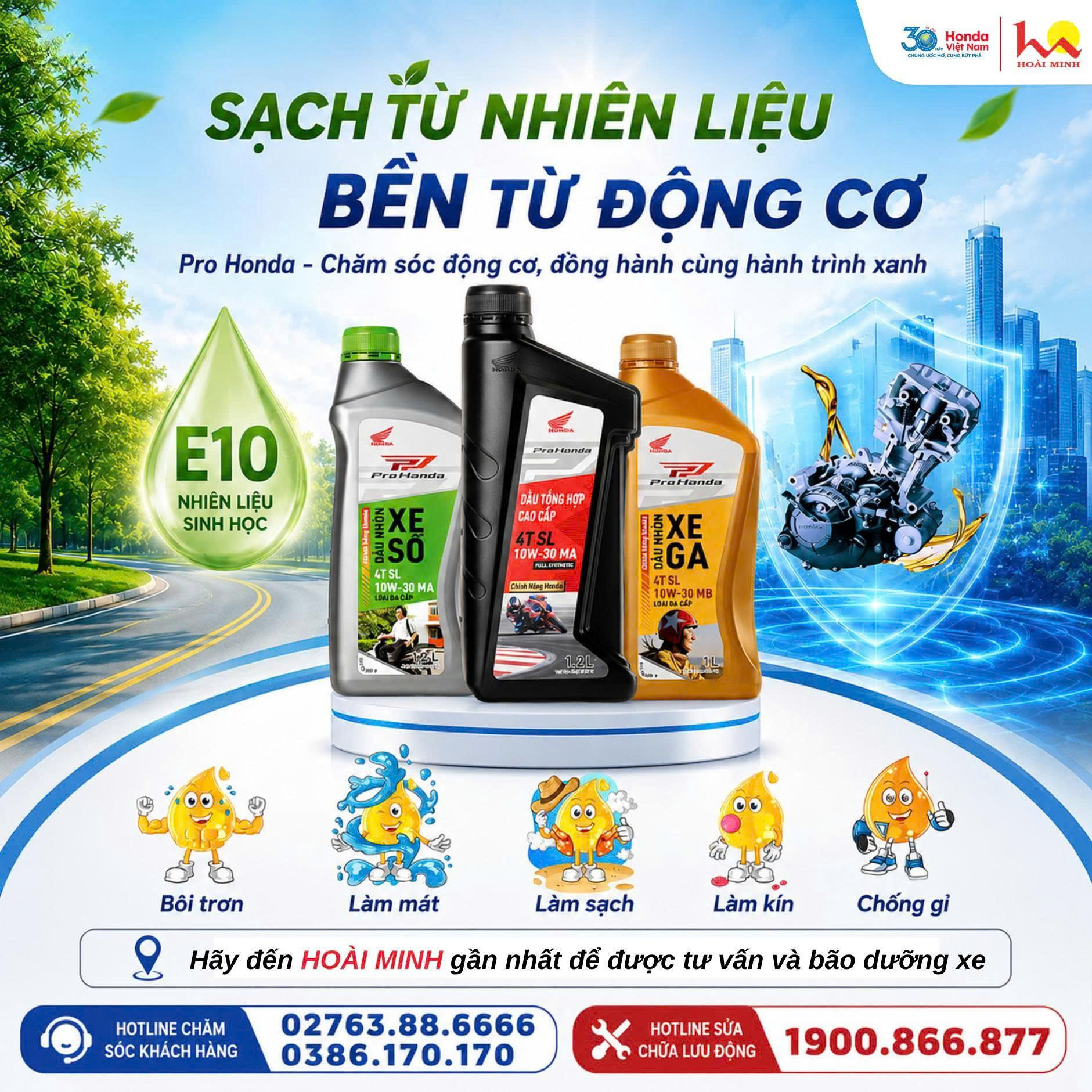 🌱 SẠCH TỪ NHIÊN LIỆU – BỀN TỪ ĐỘNG CƠ